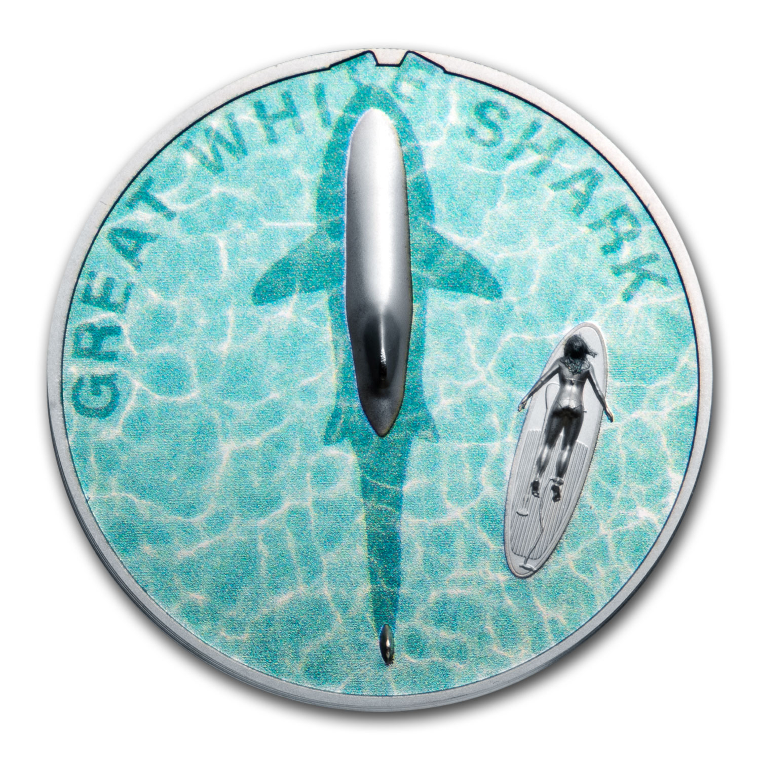 GREAT WHITE SHARK 1 Oz Silver Coin 5$ Palau 2021